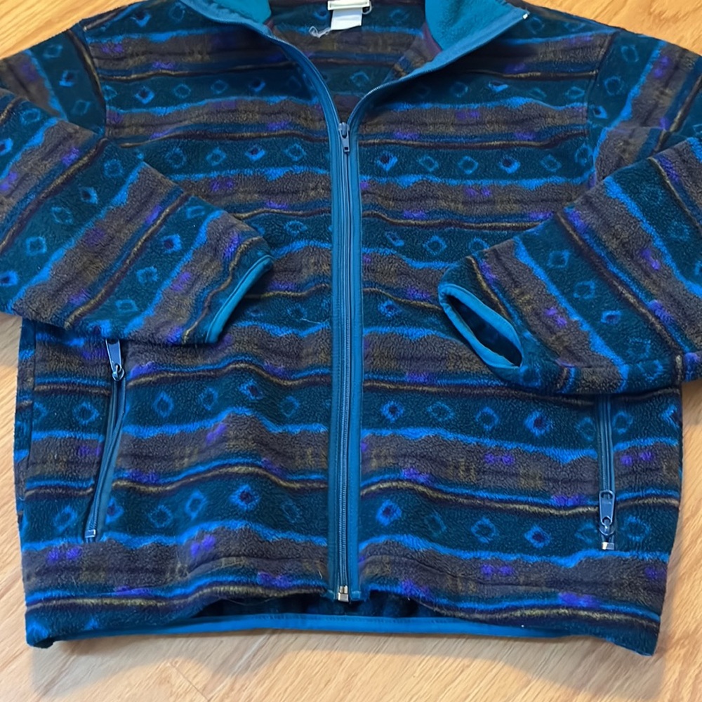 L.L. Bean vintage full zip fleece size large patterned - Picture 4 of 6